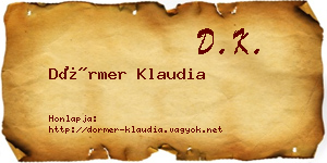 Dörmer Klaudia névjegykártya