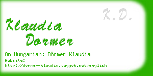 klaudia dormer business card