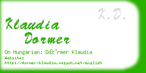 klaudia dormer business card